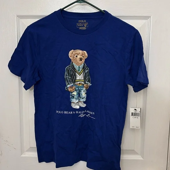 Polo Ralph Lauren bear navy T shirt NWT large - Picture 1 of 7